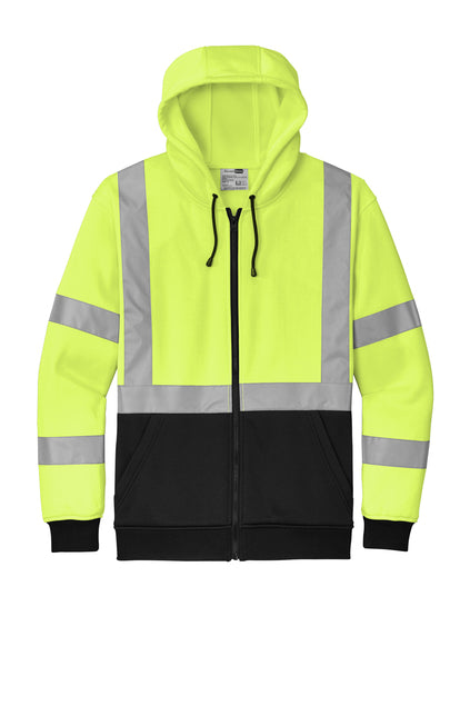 CornerStone® ANSI 107 Class 3 Heavy-Duty Fleece Full-Zip Hoodie Safety Yellow