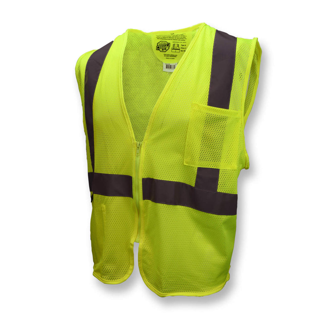 SV25 Economy Class 2 Self-Extinguishing Safety Vest with Zipper