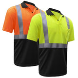 GSS Safety Class 2 Polo- w/ Blk Bottom- Orange- 5004