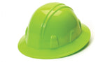 Hard Hat-Full Brim Style- Hi Vis Yellow, 4 pt. Ratchet Suspension