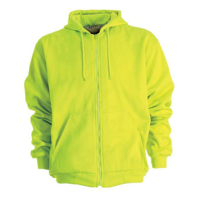 Berne Original Hooded with Zipper Sweatshirt Hi Vis Lime