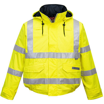 Bizflame Rain Hi-Vis Antistatic FR Bomber Jacket Yellow US773