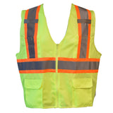 Cordova Class 2 Mesh Two Toned Safety Vest with 6 Pockets-Lime VS273P
