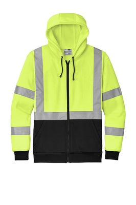 CornerStone® ANSI 107 Class 3 Heavy-Duty Fleece Full-Zip Hoodie Safety Yellow
