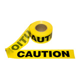 Barricade Tape, CAUTION: #T30101 yellow, 3.0-mil thick 3-inches wide CASE OF 12 ROLLS 1000 FT PER ROLL