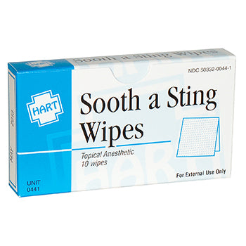 Sooth-a-Sting Wipes, HART, 10/unit