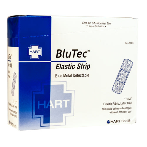 BLUTEC Strips, 1' x 3", Blue Metl. Ind. 100/box