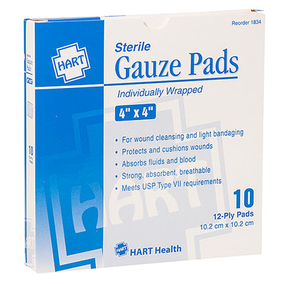 Sterile Gauze Pads, 4” x 4”, 10 box