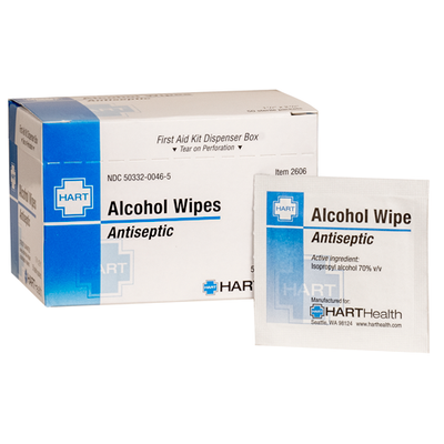Alcohol Wipes, 50 ct HART 2606