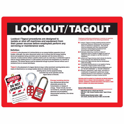 Lockout/Tagout Safety Poster English