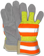 Leather Palm, Fluorscent Nylon Back 1Dz
