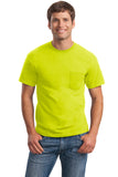 Gildan Ultra Cotton/Poly T-Shirt with Pocket, Safety Green