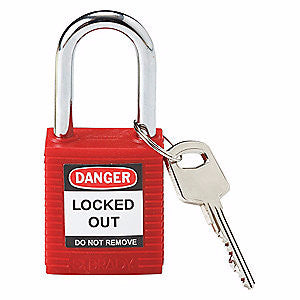 STOPOUT Plastic Body Aluminum Padlock-Red
