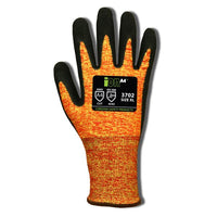 Cordova iON A4 Mandarin Orange, 13 Gauge Black Sandy Nitrile Coating ANSI Cut Level A4