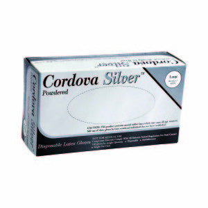 CASE Cordova Silver Latex Powdered 100 Box Disposable  Gloves 4020 ONLINE