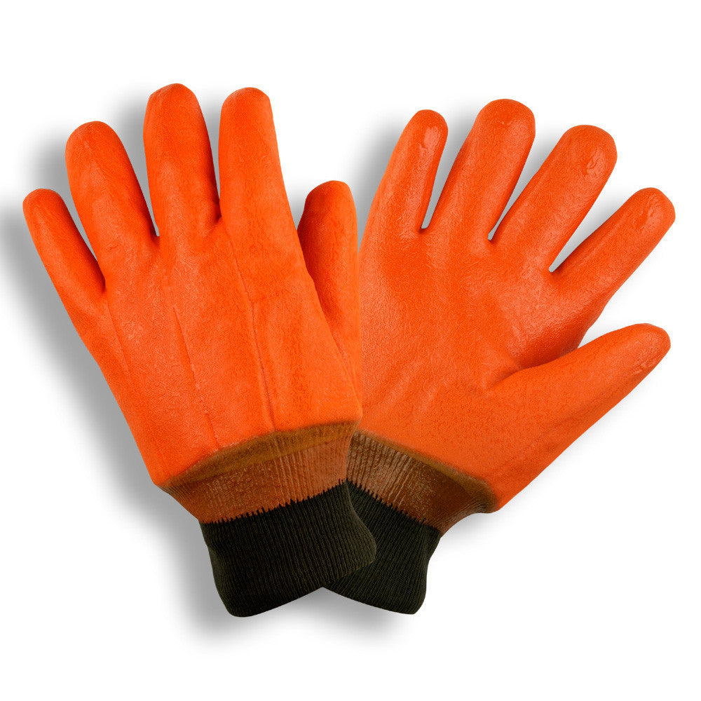 Orange PVC Foam Insulated Glove, (L)