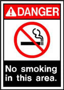 Danger No Smoking In Area Sign