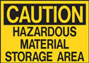 Caution Hazardous Material Storage Area Sign