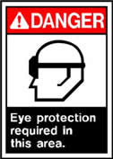 Danger Eye Prot. Req. Sign