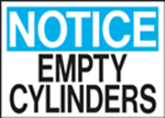 Notice Empty Cylinders Sign