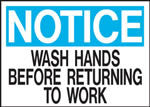 Notice Wash Hands Before Returning To Work Sign