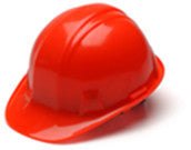 Hard Hat- Hi Vis Orange, 4 pt. Ratchet Suspension