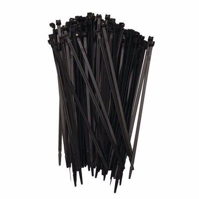 Lock-Style Nylon Ties, Black 7 1/2'' 100 pack