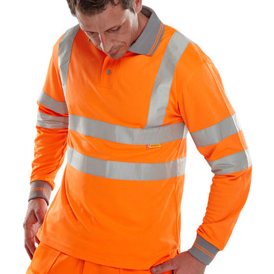 Portwest Class 3 Long Sleeve Polo- Orange