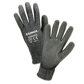 RADNOR X-Large 13 Gauge Glass, Cut Resistant Gloves ANSI 3 W/ Polyurethane Coating