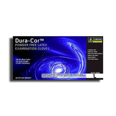 CASE of Cordova Disposable Dura-Cor P.F Latex Gloves 50/Bx ONLINE