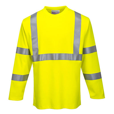 Portwest FR Hi-Vis Long Sleeve T-Shirt Yellow