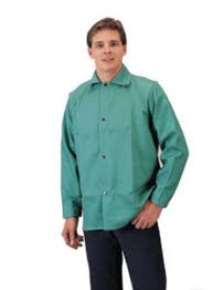 Radnor® Green Cotton Flame Resistant Jacket With Snap Front Closure