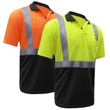 GSS Safety Class 2 Polo- w/ Blk Bottom- Lime- 5003