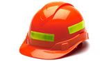 Vinyl Reflective Hard Hat Stickers- 4"x 1" Lime