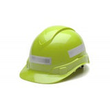 Vinyl Reflective Hard Hat Stickers- 4"x 1" Lime