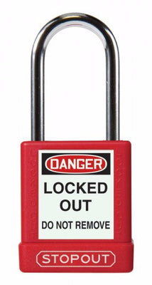STOPOUT Plastic Aluminum Padlock Red