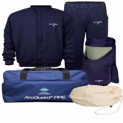 Nation Safety Apparel Arc Flash Kit W/Vented Hood Level 4 40 Cal No Gloves