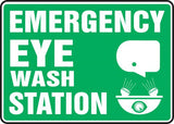 Emergency Eyewash Sign 10" x 14" Adhesive Vinyl