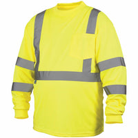 Pyramex Class 3 Hi Vis Lightweight Long Sleeve Shirt - Lime