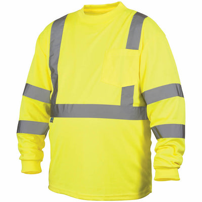 Pyramex Class 3 Hi Vis Lightweight Long Sleeve Shirt - Lime