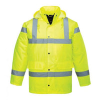 Portwest Hi-Vis Traffic WaterProof Quilt Lined Jacket Lime
