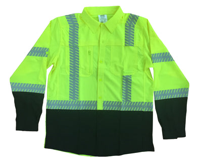 Cordova Class 3 Foreman Work Shirt W/UPF LIme/Black