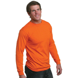 Bayside 1715 50/50 Long Sleeve T-Shirt No Pocket Orange