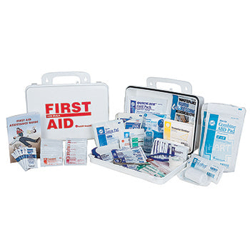 First Aid Kit, ANSI Class A, HART, Food Services, with blue bandages, poly box