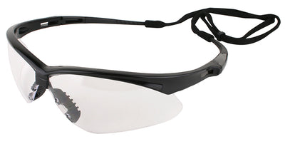 Nemesis Black Frame Clear Lens Safety Glasses, 25676