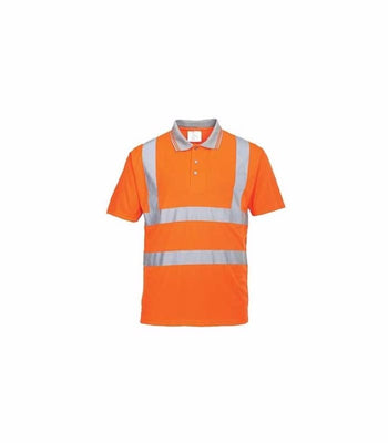 Portwest Class 2 Orange Polo Short Sleeve Shirt Orange