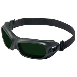 Sliding Side Vent Welding Goggles With Black Flexible Wraparound Frame And IRUV Shade 5 Anti-Fog Lens